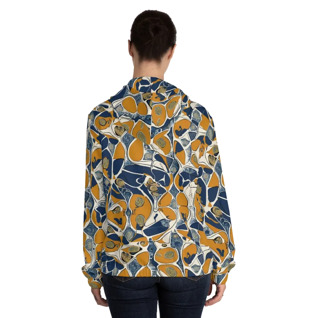 Ochre Tidepool on Women's Full-Zip Hoodie — Back On Person