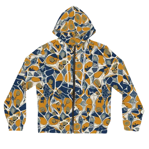 Ochre Tidepool on a Women's Full-Zip Hoodie