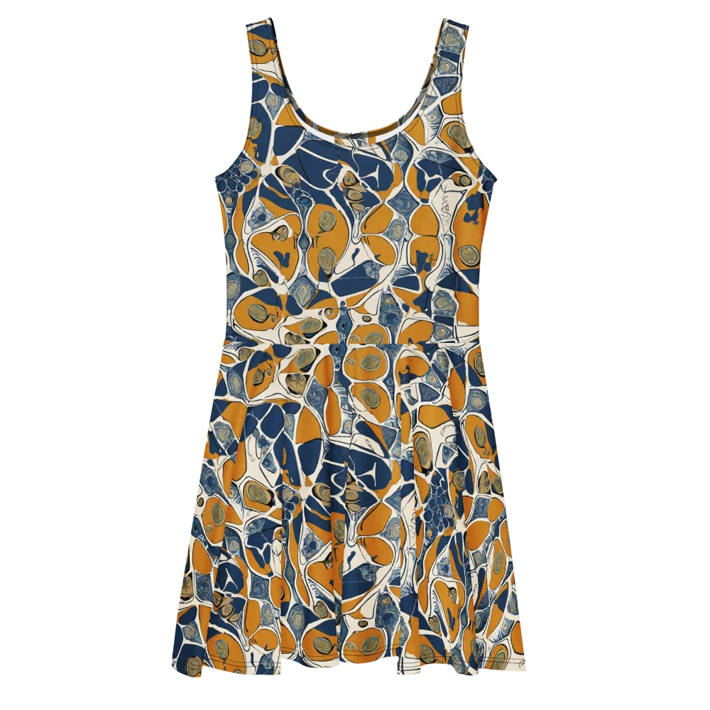 Ochre Tidepool on Skater Dress — Front