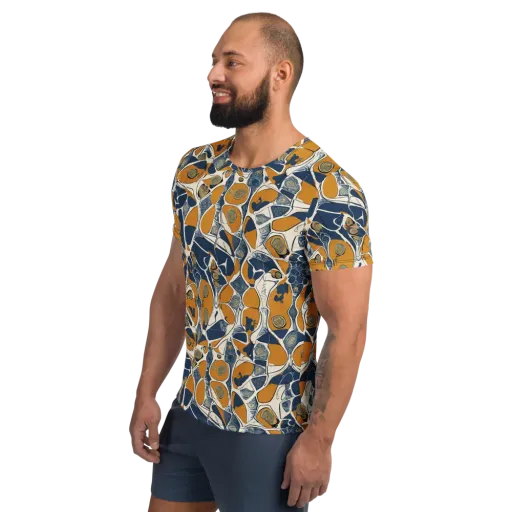 Ochre Tidepool on a Men's Athletic T-Shirt