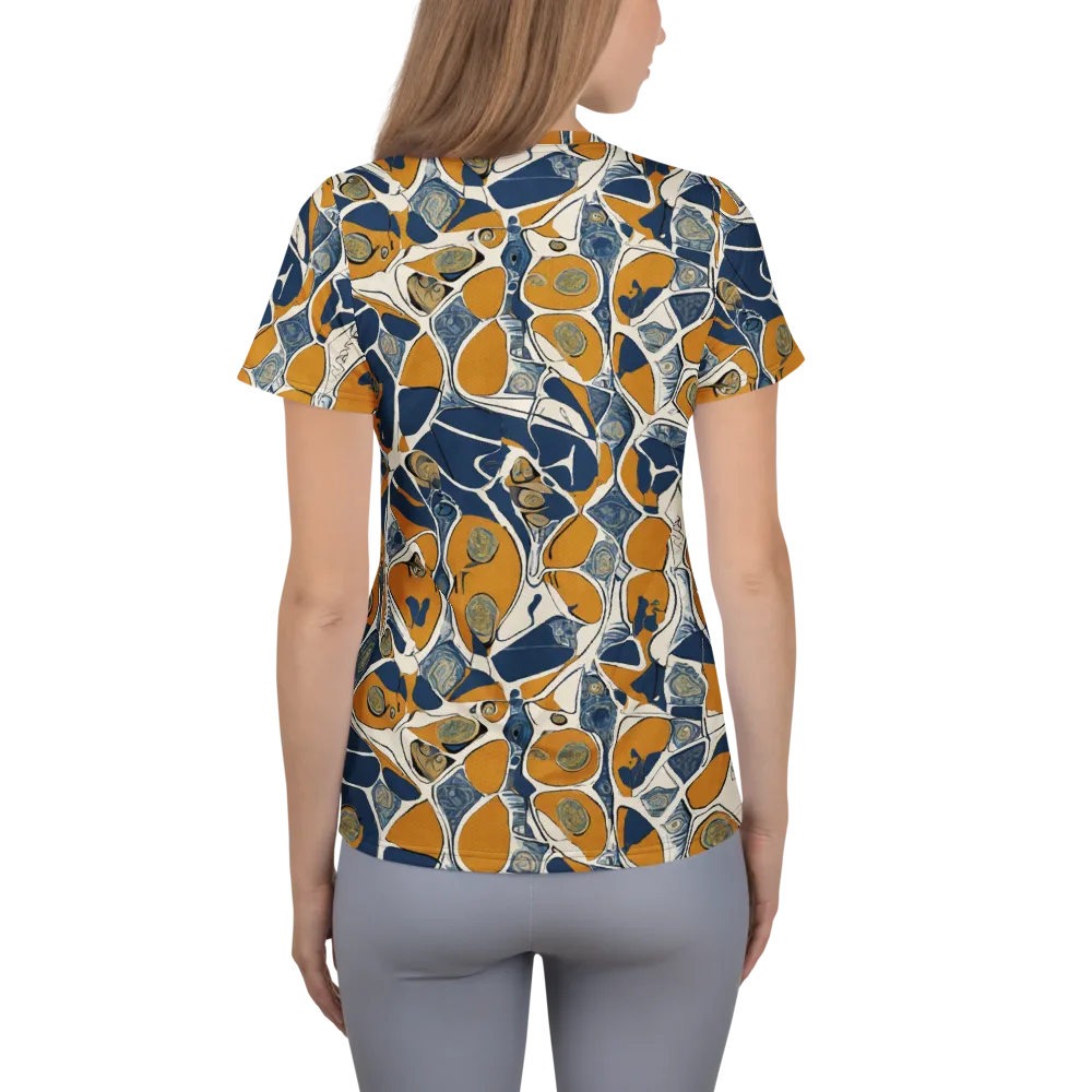 Ochre Tidepool on Women's Athletic T-Shirt — Back