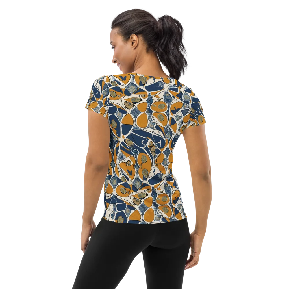 Ochre Tidepool on Women's Athletic T-Shirt — Back