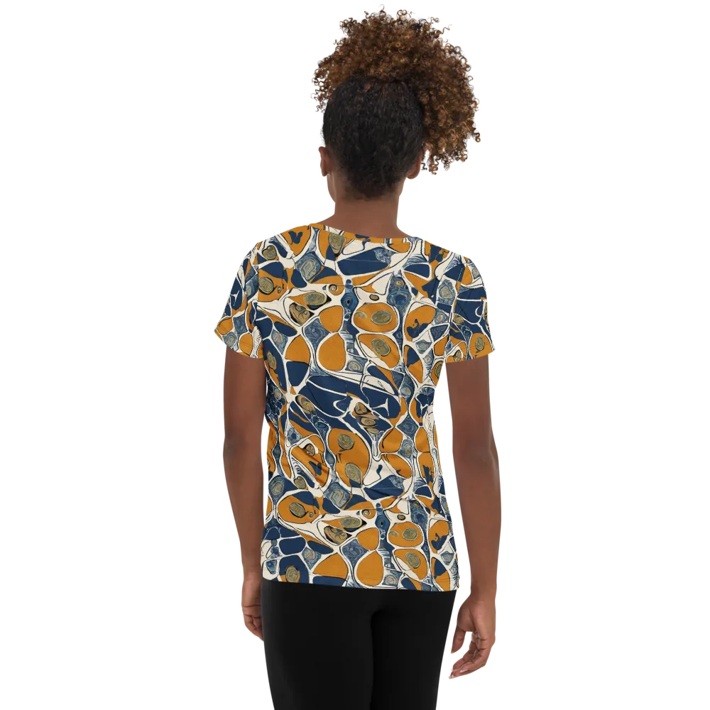 Ochre Tidepool on Women's Athletic T-Shirt — Back