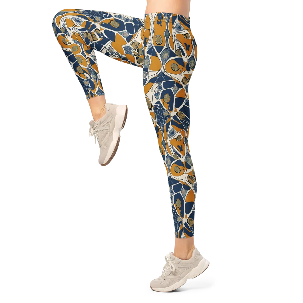 Ochre Tidepool on Leggings — Left