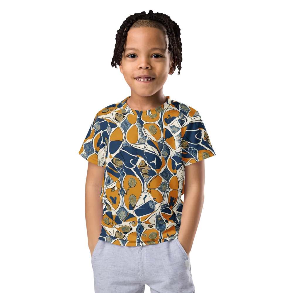 Ochre Tidepool on Kids Crew Neck T-Shirt — Front