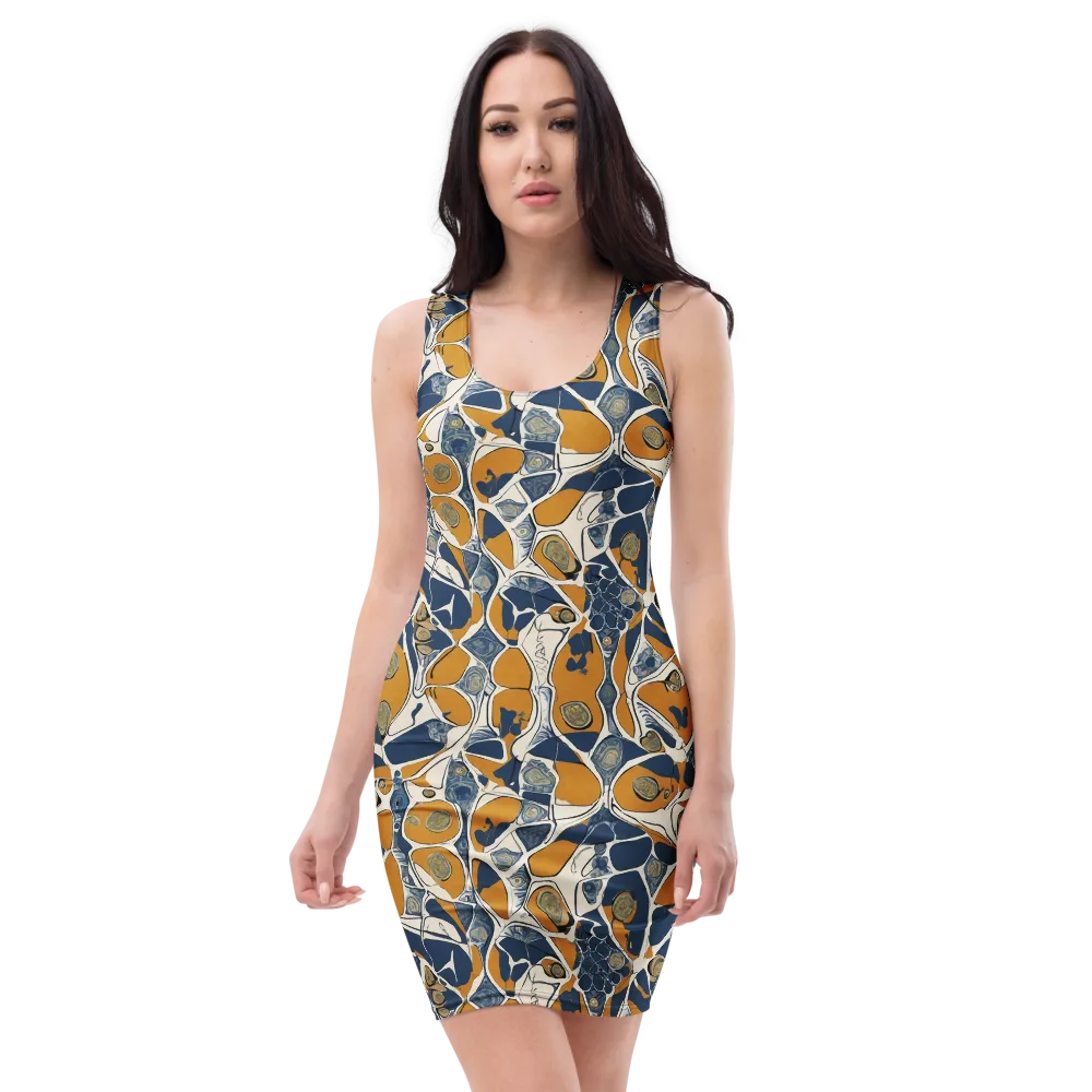 Ochre Tidepool on Bodycon Dress — Front
