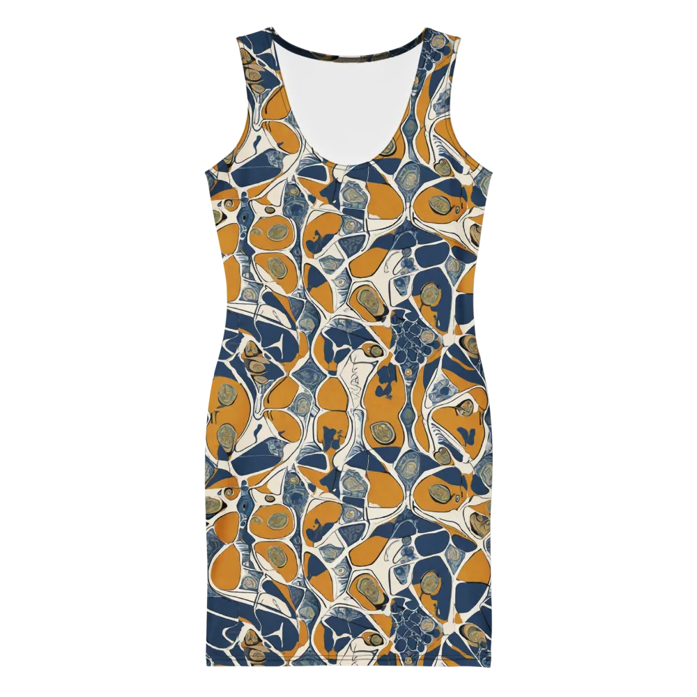 Ochre Tidepool on Bodycon Dress — Front