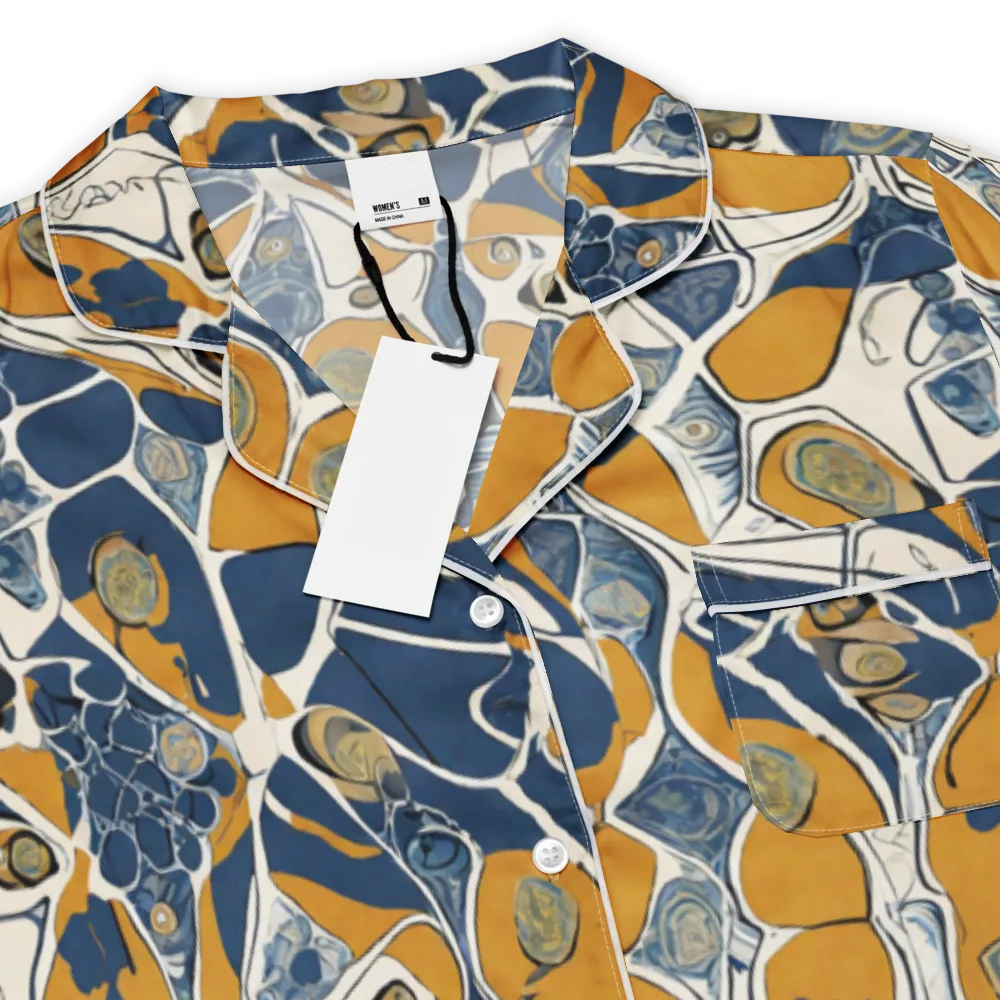 Ochre Tidepool on Women's Short Sleeve Pajama Top — Product details