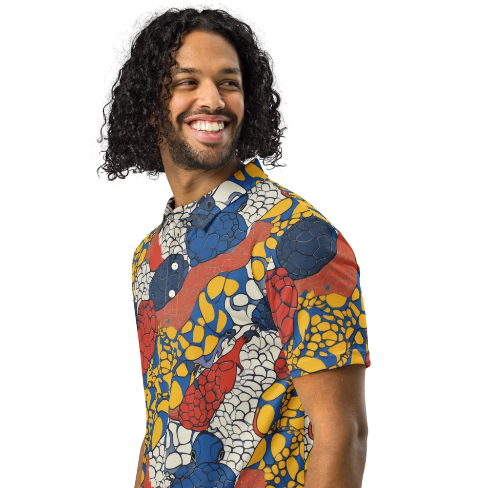 Chromatic Carapace on Men's Slim Fit Polo Shirt — Left Front