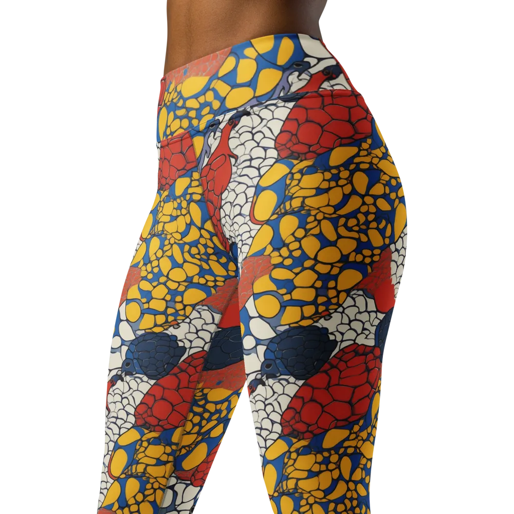 Chromatic Carapace on Yoga Leggings — Left Front
