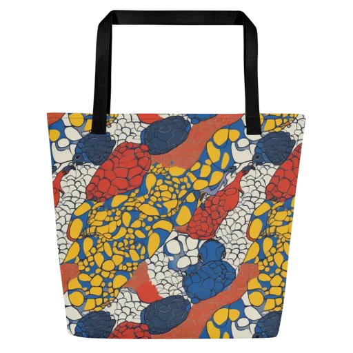 Chromatic Carapace on a Large Tote Bag W/ Pocket