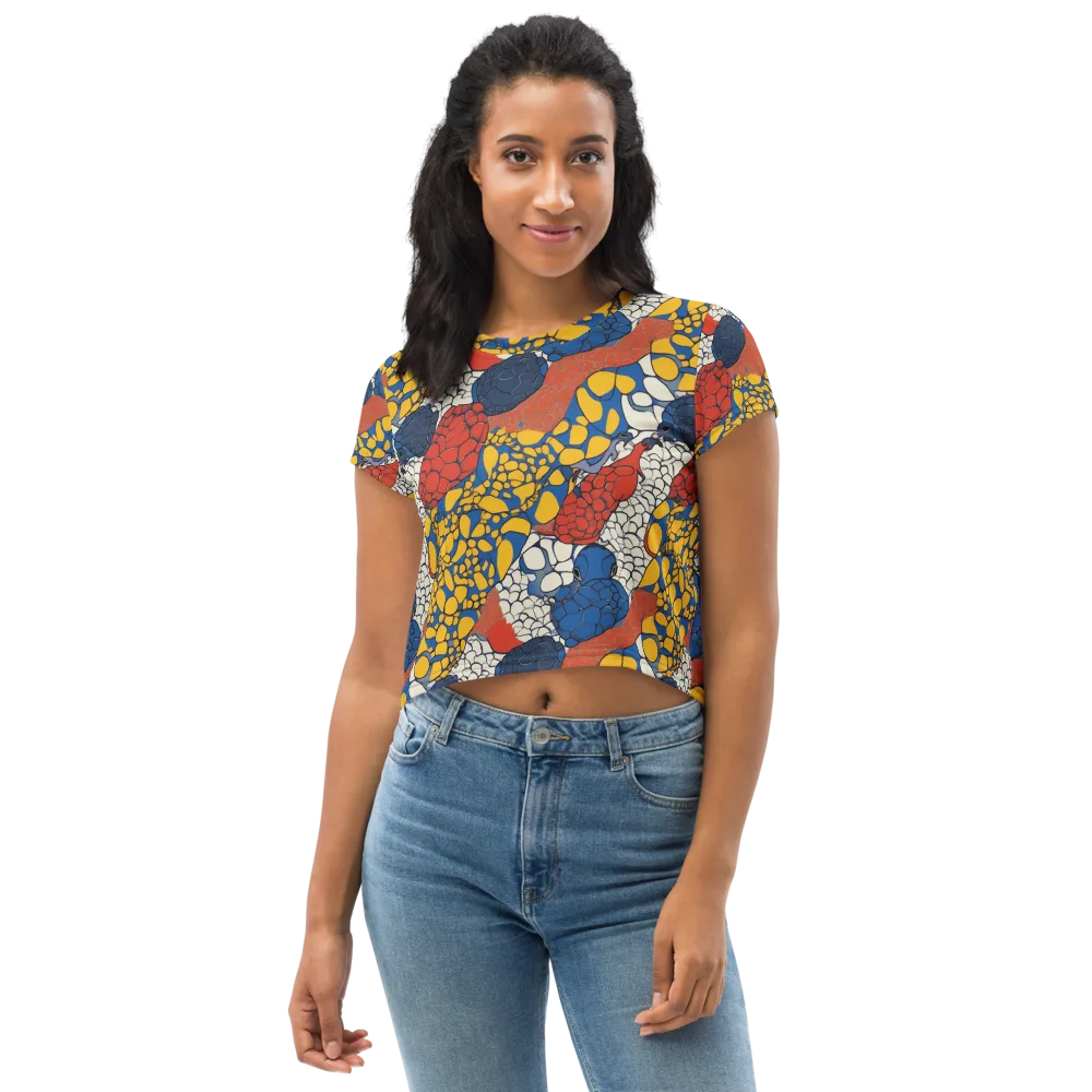 Chromatic Carapace on Crop Tee — Front