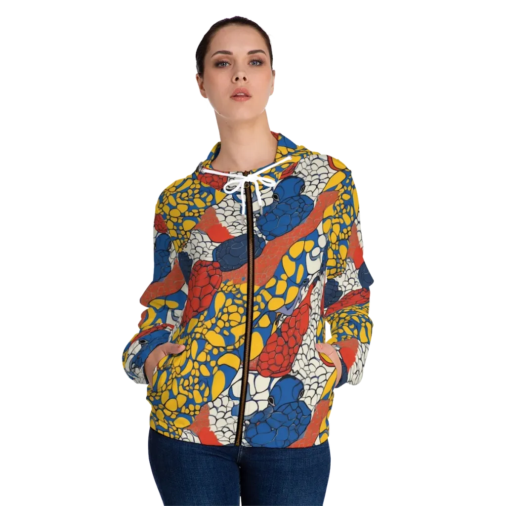 Chromatic Carapace on Women's Full-Zip Hoodie — Front On Person
