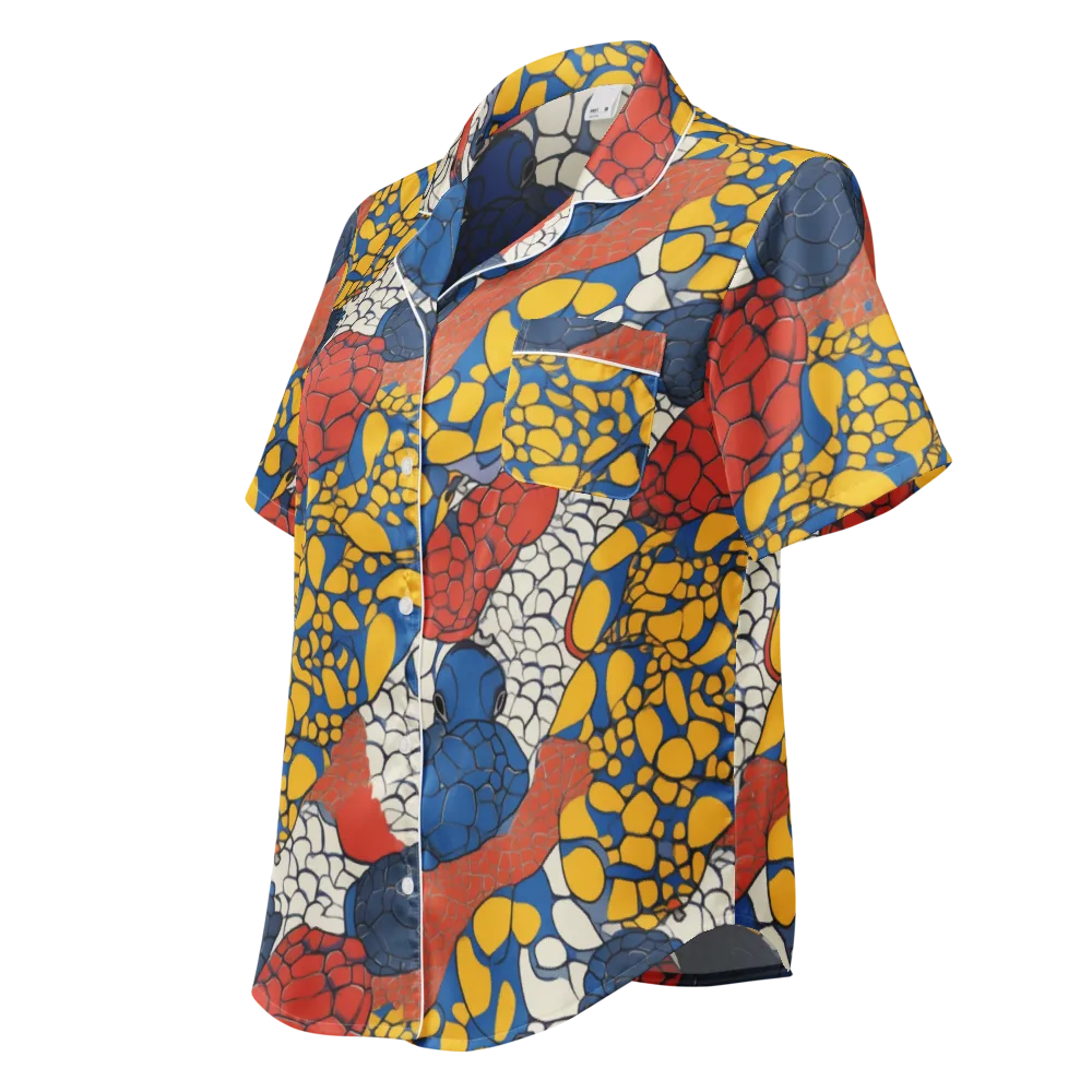Chromatic Carapace on Women's Short Sleeve Pajama Top — Left Front