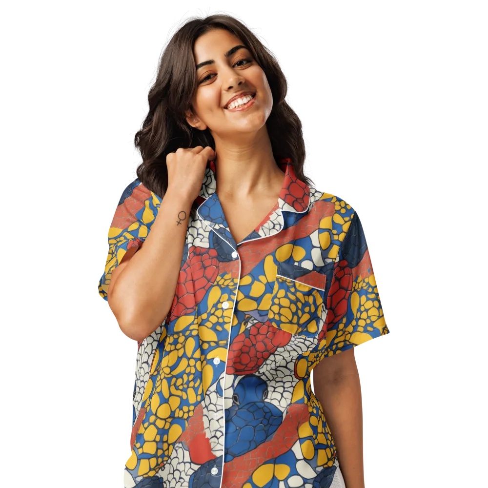 Chromatic Carapace on Women's Short Sleeve Pajama Top — Front