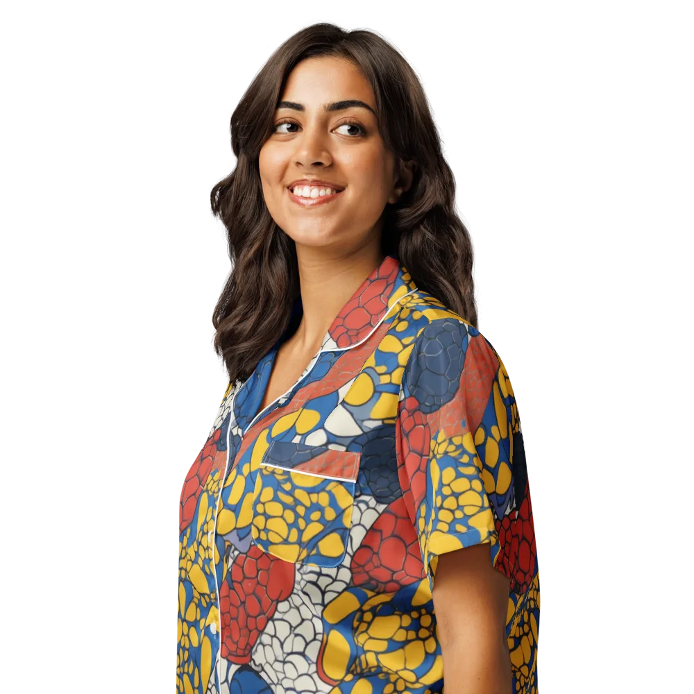 Chromatic Carapace on Women's Short Sleeve Pajama Top — Left Front