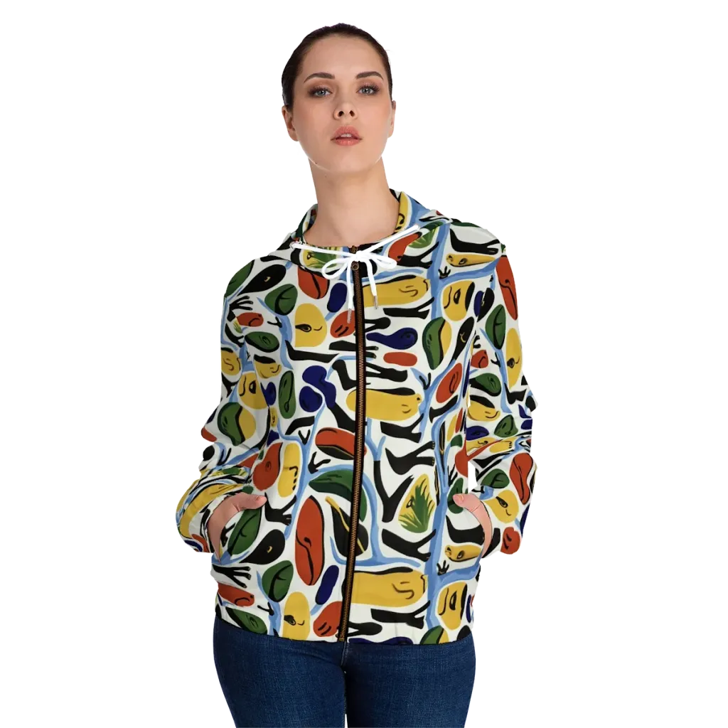 Matisse After Dark on Women's Full-Zip Hoodie — Front On Person