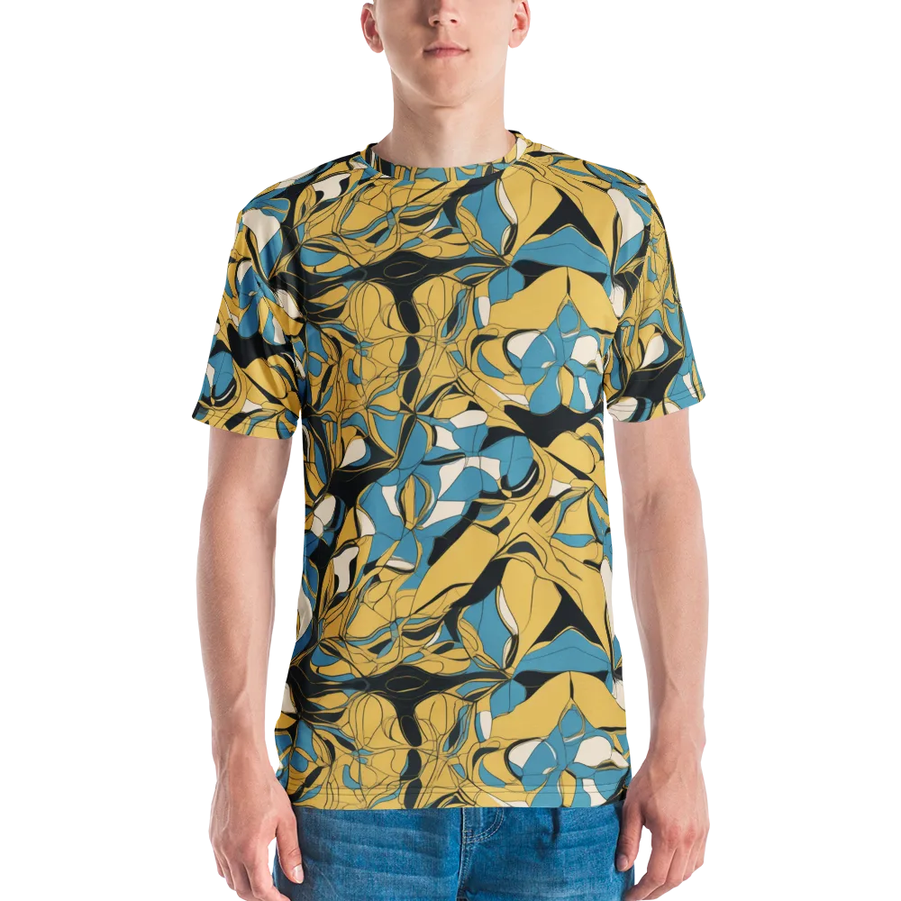 Cobalt Petal Drift on Men's Crew Neck T-Shirt — Front