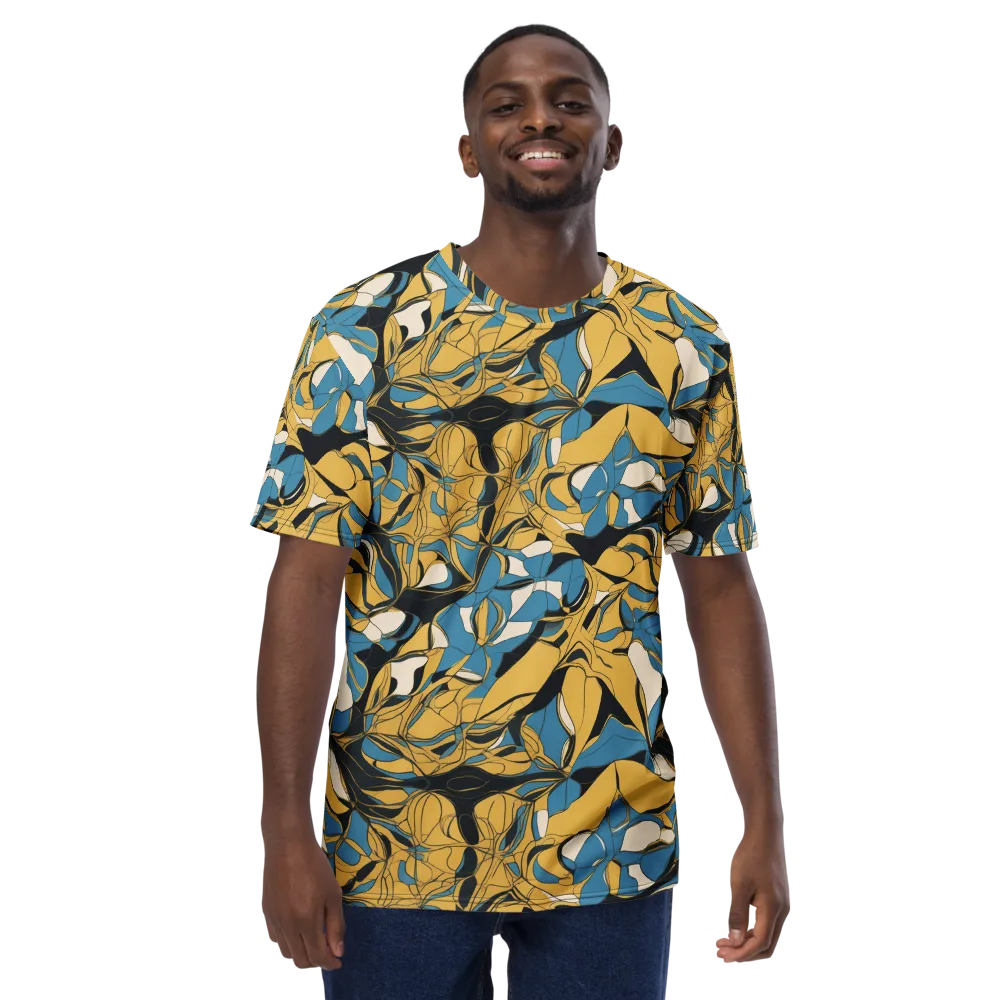 Cobalt Petal Drift on Men's Crew Neck T-Shirt — Front