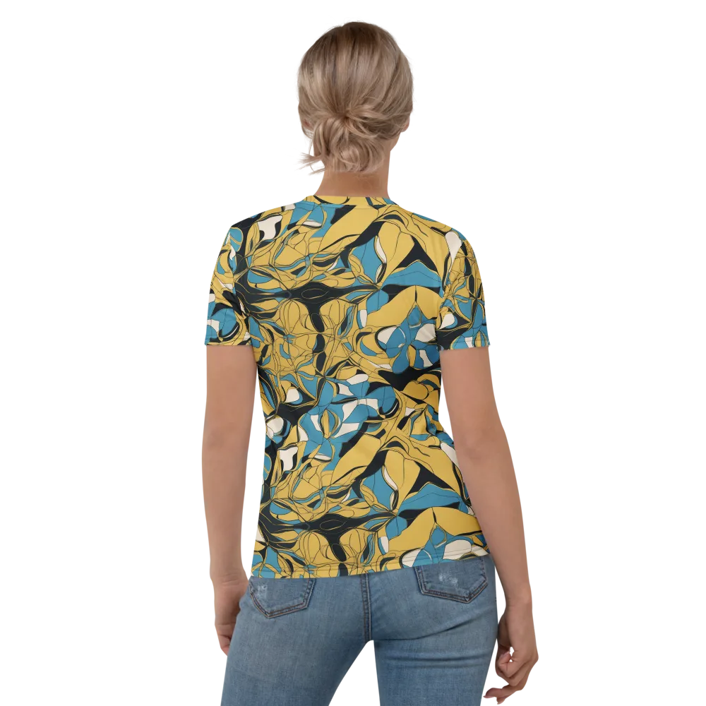 Cobalt Petal Drift on Women's Crew Neck T-Shirt — Back