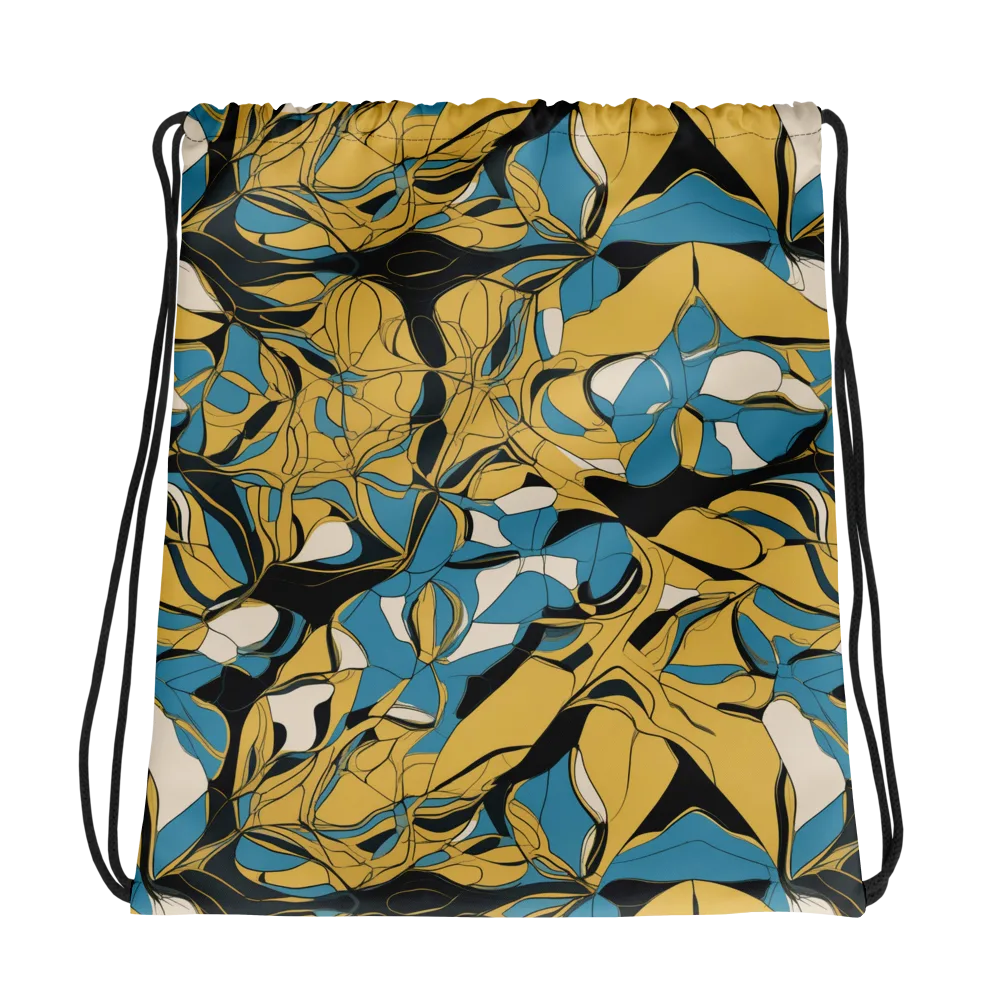 Cobalt Petal Drift on Drawstring Bag — Photo