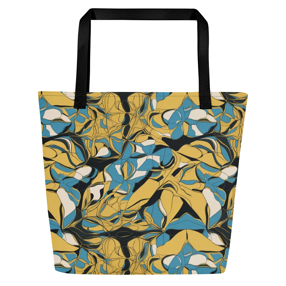 Cobalt Petal Drift on Large Tote Bag W/ Pocket — Front