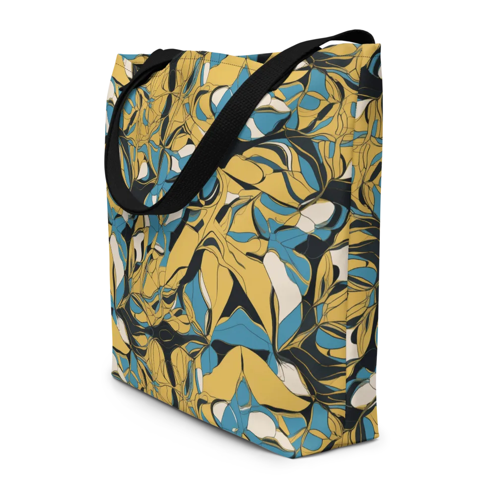 Cobalt Petal Drift on Large Tote Bag W/ Pocket — Front