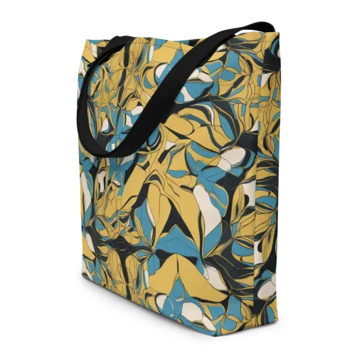 Cobalt Petal Drift on a Large Tote Bag W/ Pocket