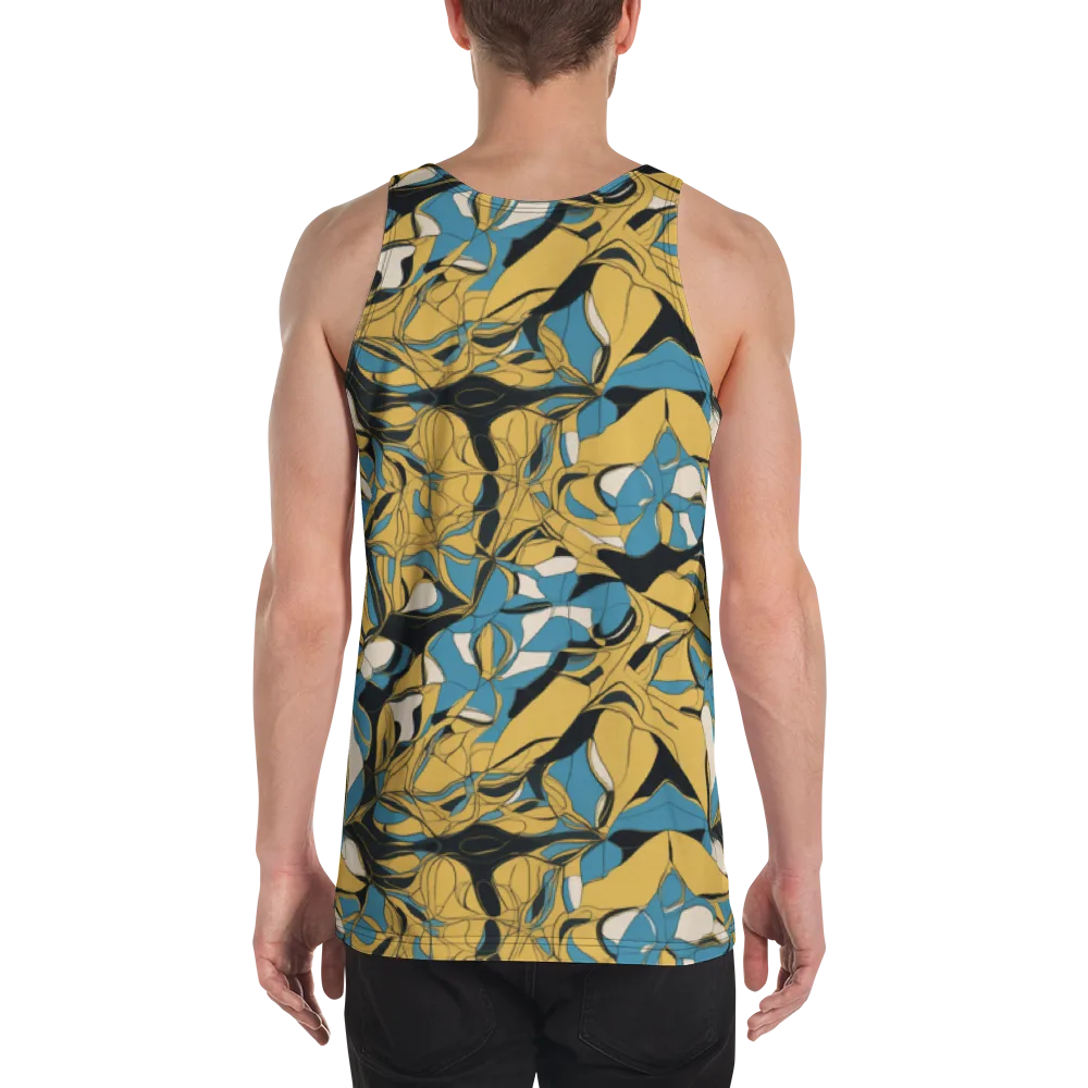 Cobalt Petal Drift on Men's Tank Top — Back