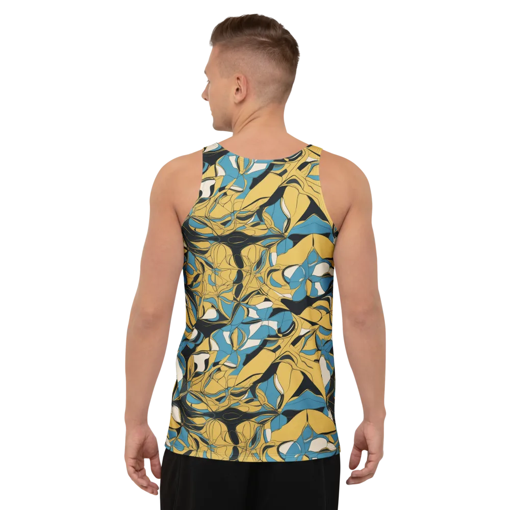 Cobalt Petal Drift on Men's Tank Top — Back