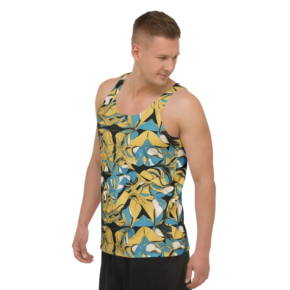 Cobalt Petal Drift on Men's Tank Top — Left Front