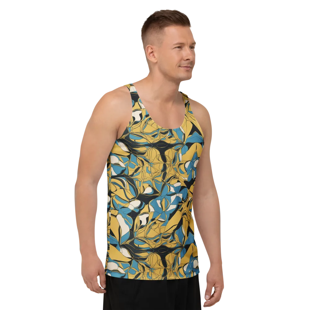 Cobalt Petal Drift on Men's Tank Top — Right Front