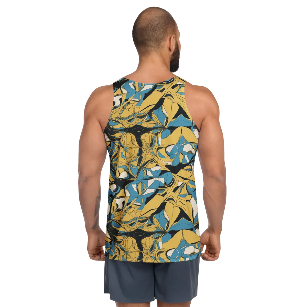 Cobalt Petal Drift on Men's Tank Top — Back