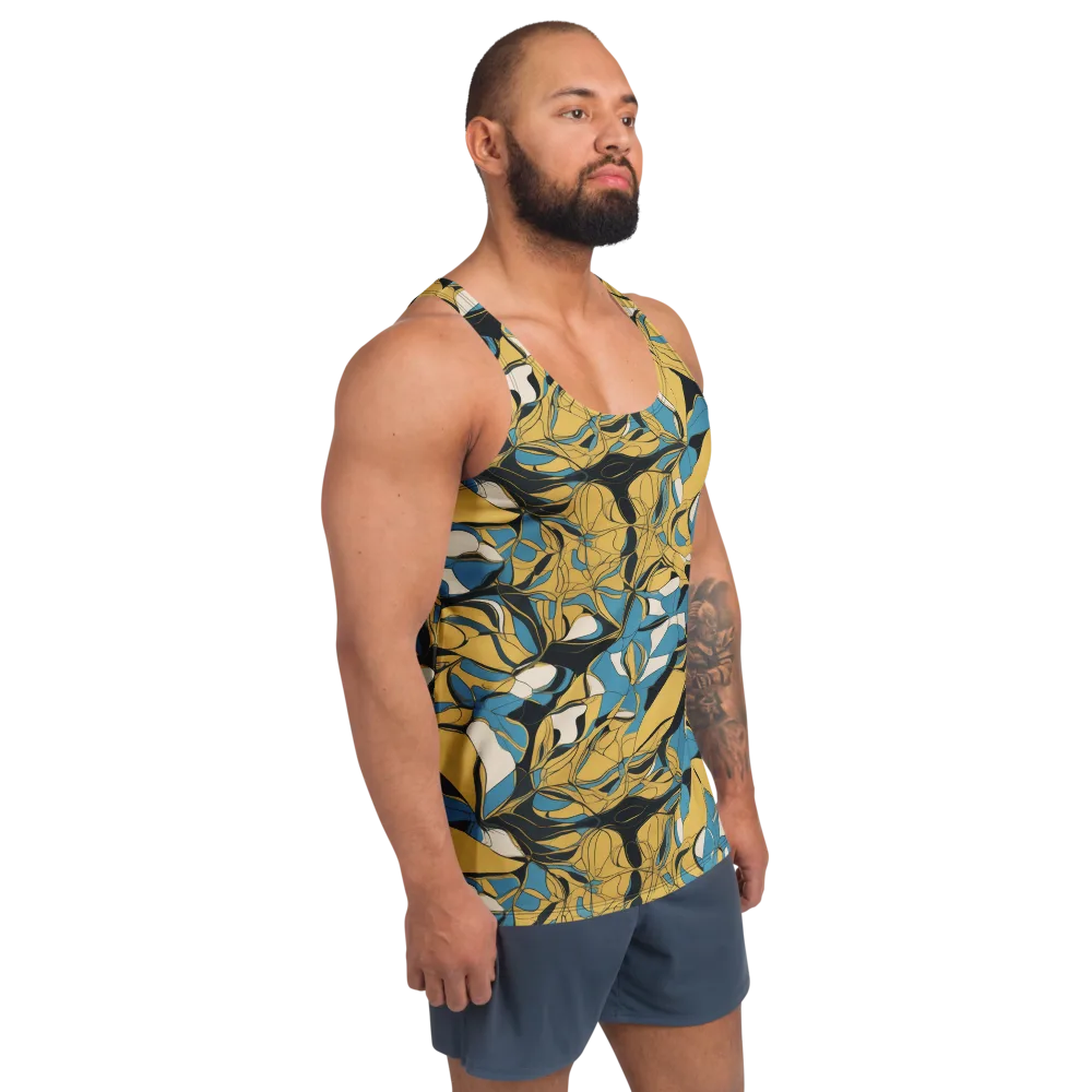 Cobalt Petal Drift on Men's Tank Top — Right Front