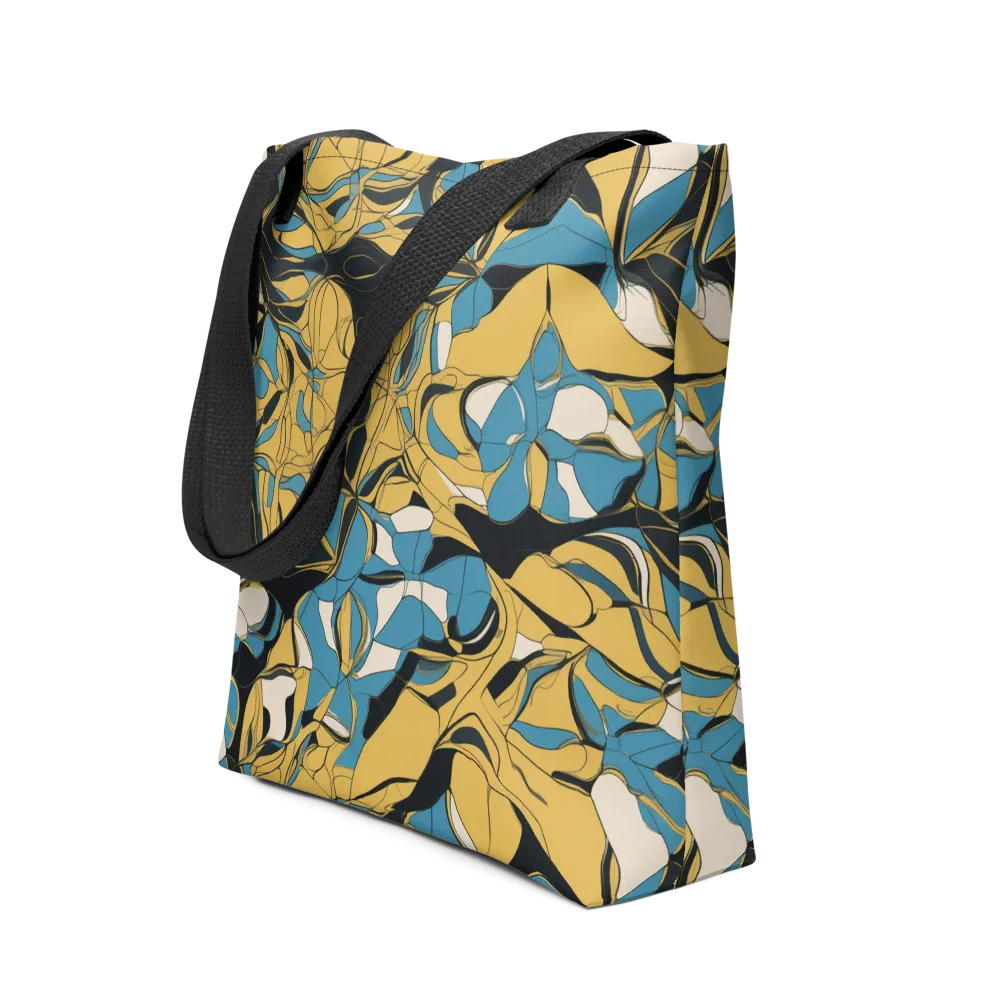 Cobalt Petal Drift on Tote Bag — Front
