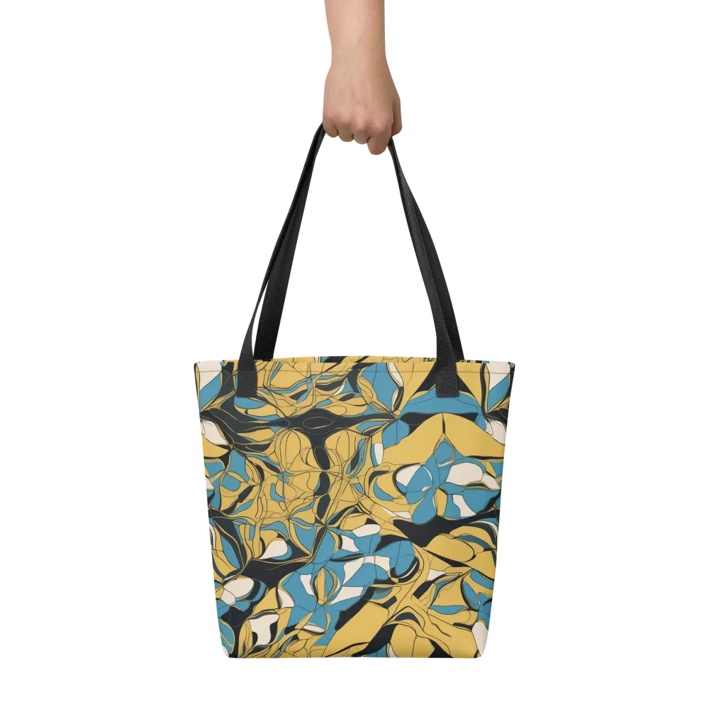 Cobalt Petal Drift on Tote Bag — Front