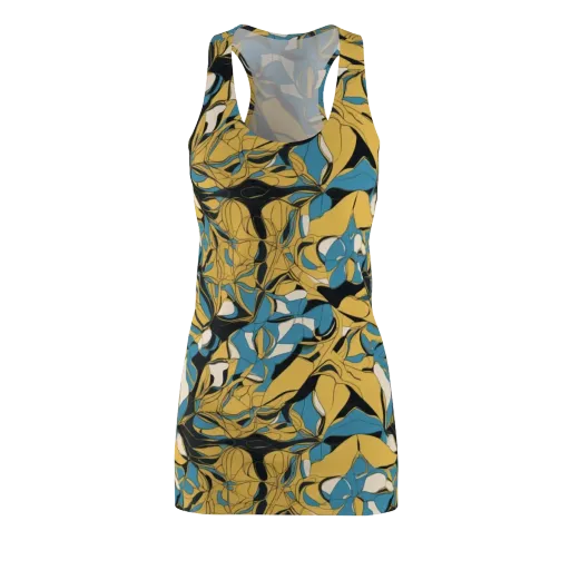 Cobalt Petal Drift on a Racerback Dress