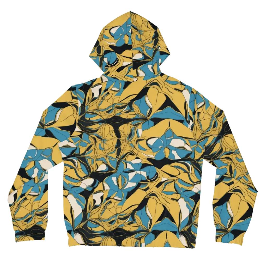 Cobalt Petal Drift on Women's Full-Zip Hoodie — Back