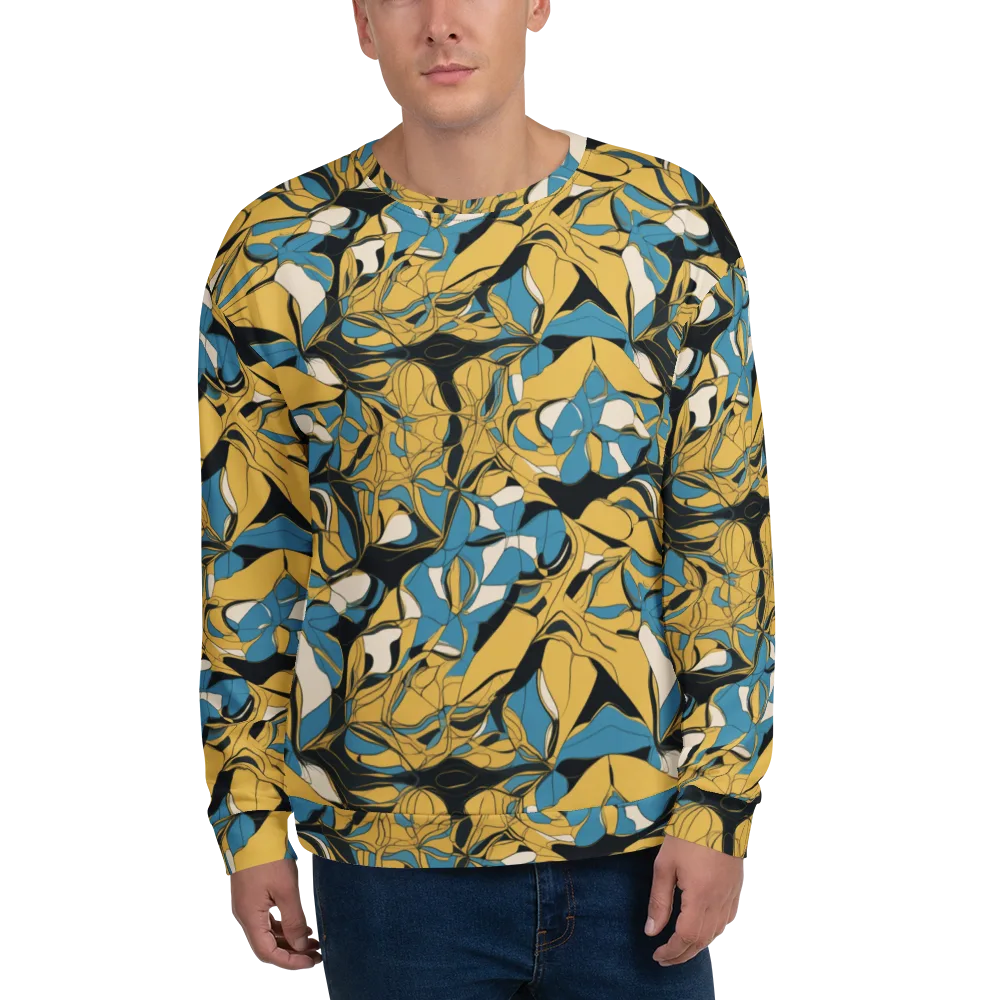 Cobalt Petal Drift on Sweatshirt — Front