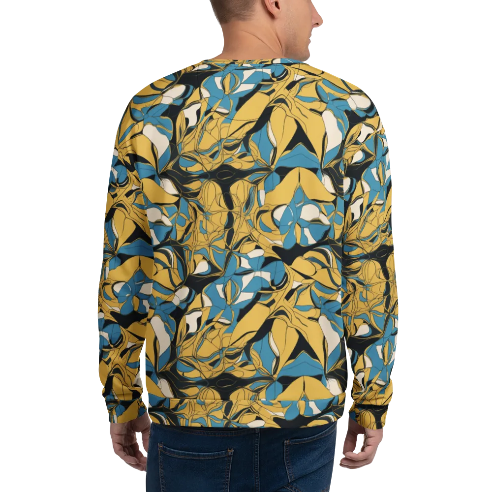 Cobalt Petal Drift on Sweatshirt — Back