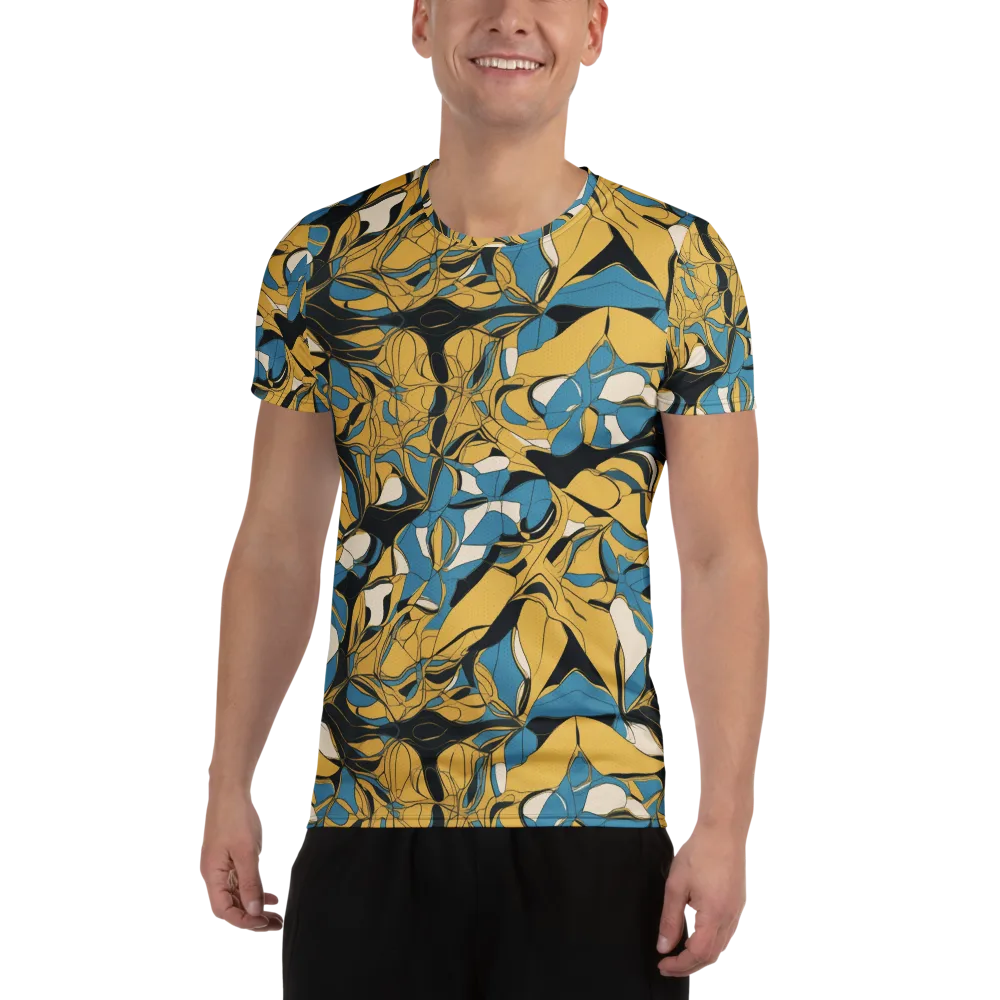 Cobalt Petal Drift on Men's Athletic T-Shirt — Front