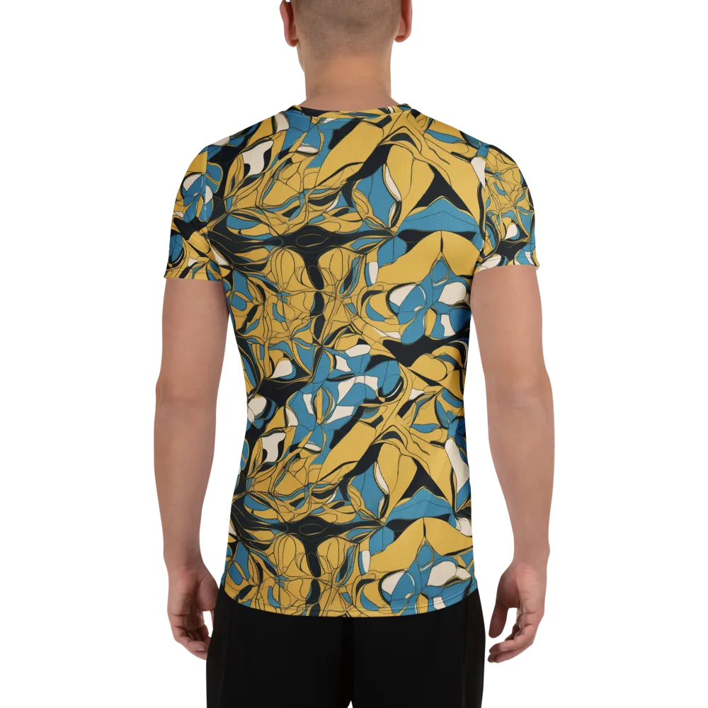 Cobalt Petal Drift on Men's Athletic T-Shirt — Back