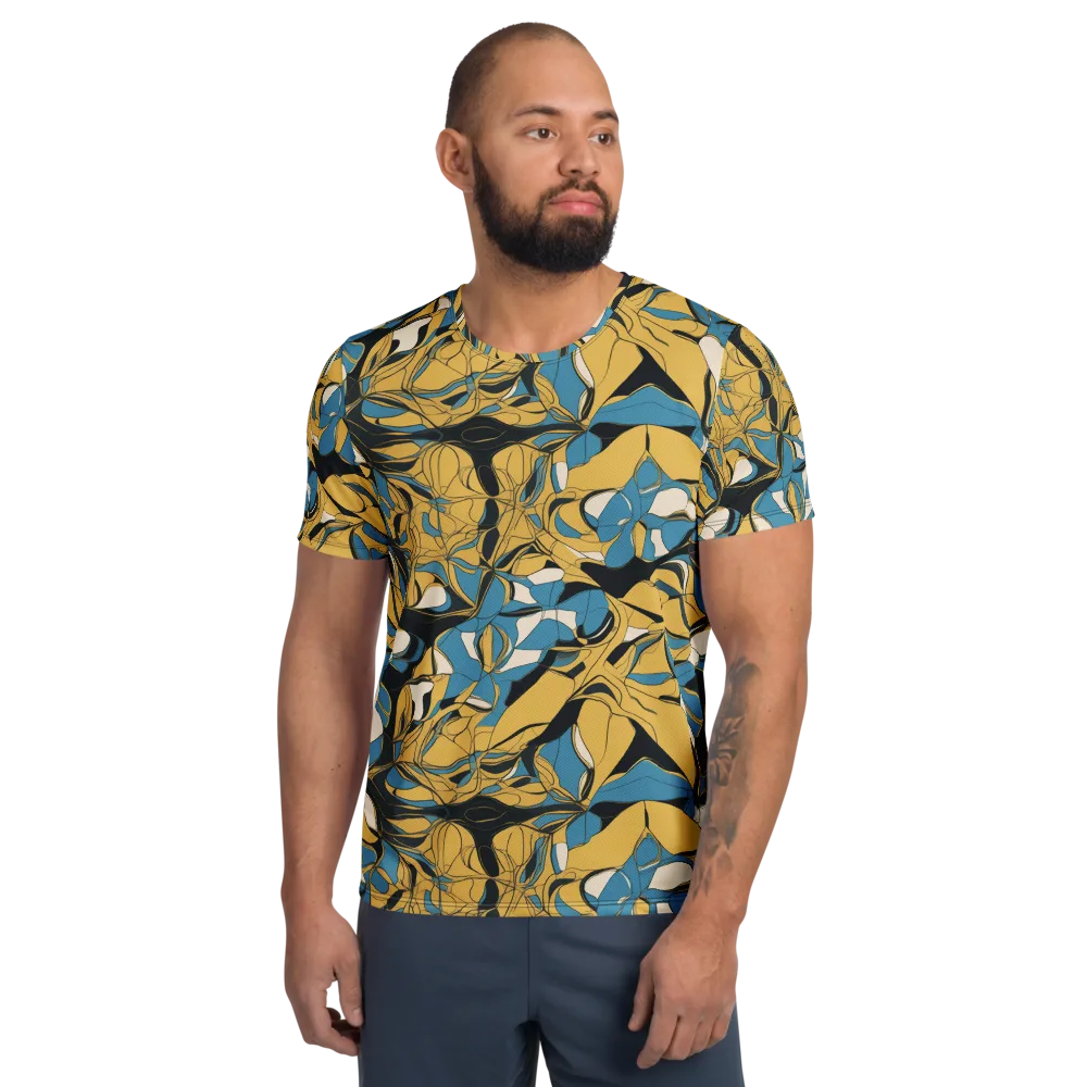 Cobalt Petal Drift on Men's Athletic T-Shirt — Front