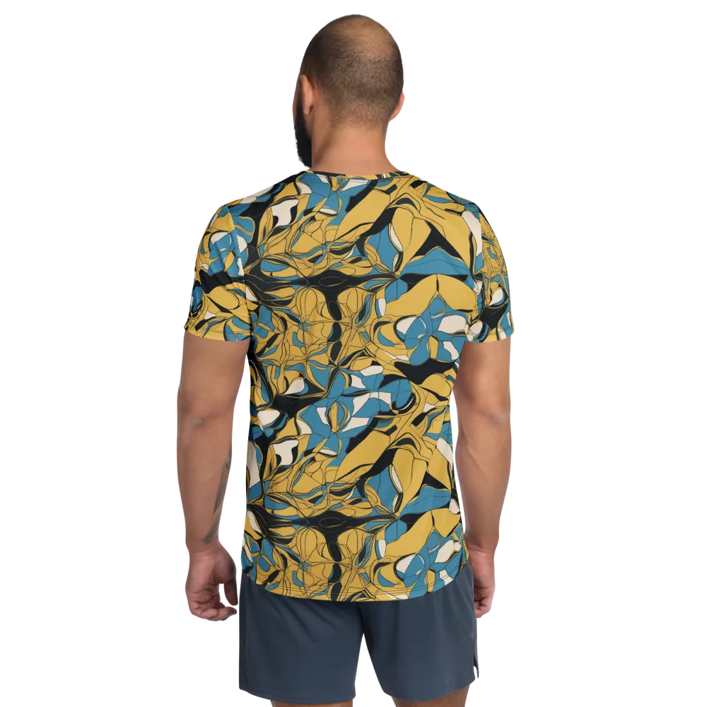 Cobalt Petal Drift on Men's Athletic T-Shirt — Back