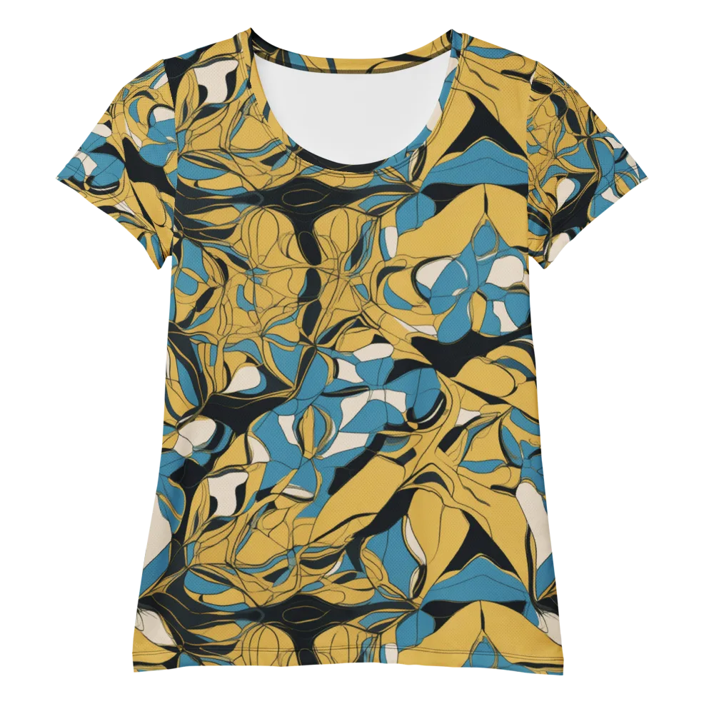 Cobalt Petal Drift on Women's Athletic T-Shirt — Front