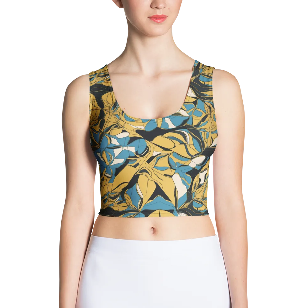 Cobalt Petal Drift on Crop Top — Front