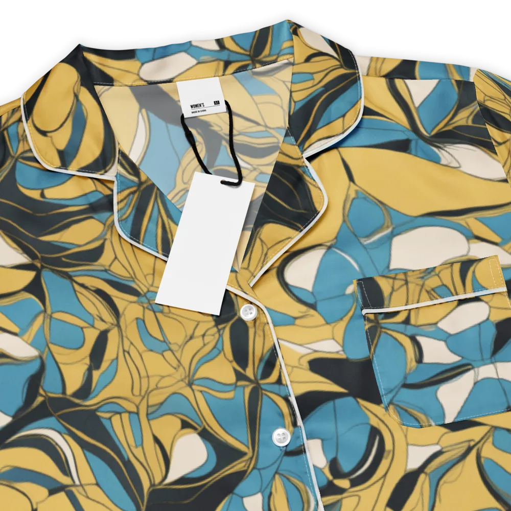 Cobalt Petal Drift on Women's Short Sleeve Pajama Top — Product details