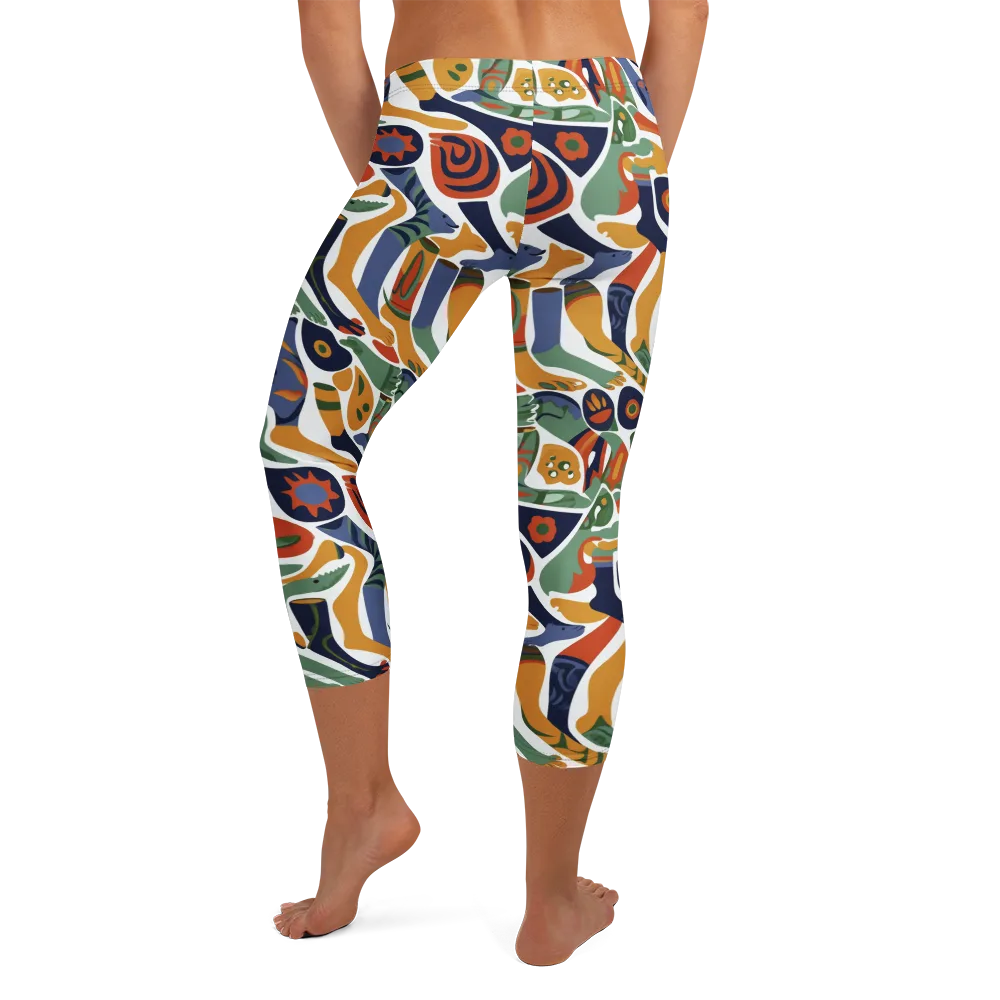 Menagerie Moderne on Capri Leggings — Back