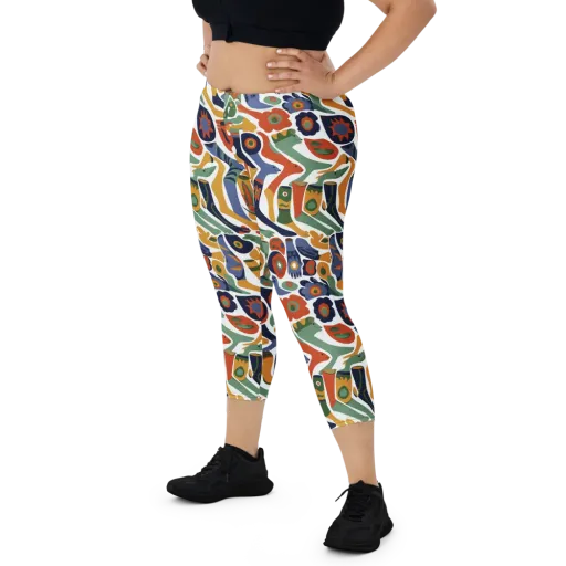 Menagerie Moderne on a Capri Leggings