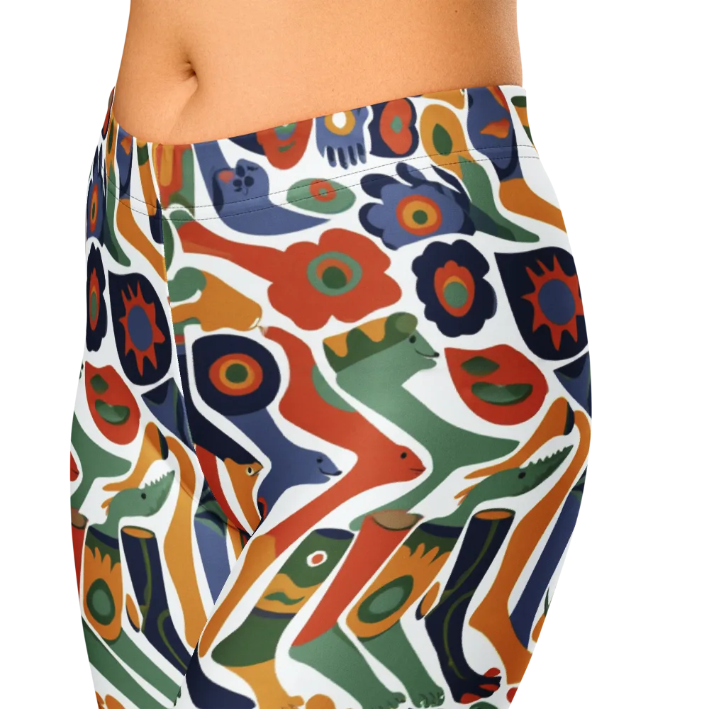 Menagerie Moderne on Capri Leggings — Zoomed-in